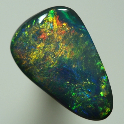 SOLID BLACK OPAL Bright golden fire moves to and fro
